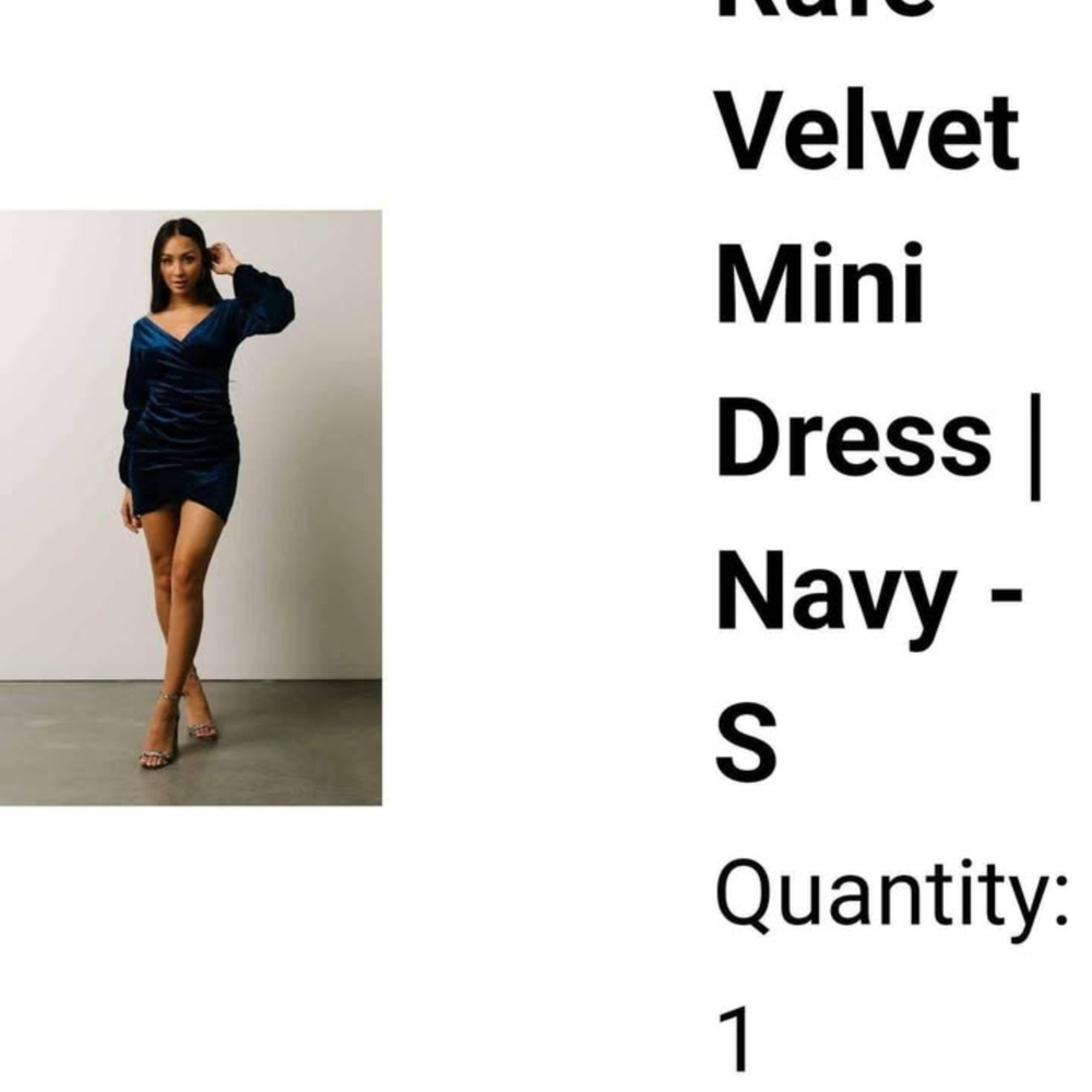 Baltic Born Blue Bodycon Mini Dress with Bishop Sleeves